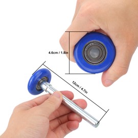 IHDYPPEW 18 Pack Blue 2" Nylon Garage Door Rollers, Quiet and Smooth Garage Door Wheels Replacement, High Load, 6200-2RS Double Seals Precision Bearings, 4" Carbon Steel Stem