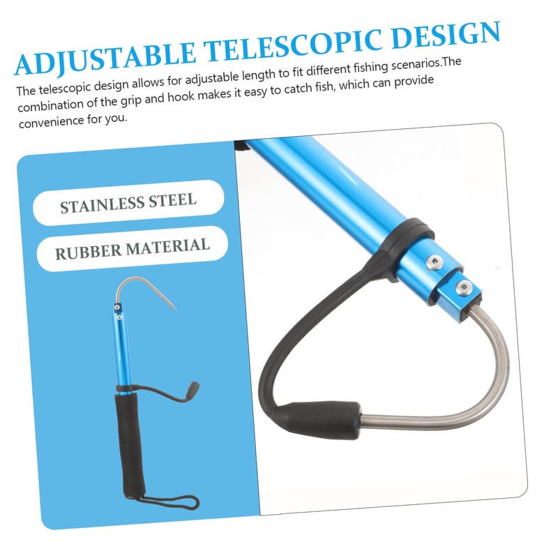 Kisangel Telescopic Fish Gaff Fishing Gaff Hook Stainless Fish Hook