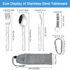 REFORUNG 5 Stück Campingbesteck Outdoor Reisebesteck Edelstahl Besteckset Camping-Utensilenset Tragbare