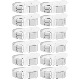 ROLVNHTV 12 Pieces White Baseball Belts Adult Bulk Softball Belts Packs Elastic PU Leather Uniform Belt Adjustable Teal Softball Belt Stretch Sports for Man and Woman