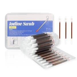 PAWSTER 50 Pack Iodine Swabs with Povidone Iodine Solution | Portable First Aid for Cuts, Scrapes & Burns | PP Case Included,Home Emergency, Camping, Sports Injury Care