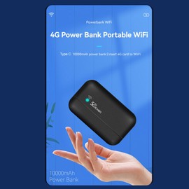 Zyyini Enrutador WiFi Portátil, Enrutador de Red Inalámbrica 4G LTE, Punto de Acceso WiFi Móvil de Bolsillo, Enrutador de Viaje de 300 Mbps, Enrutador de Módem WiFi TDD FDD WCDMA, hasta