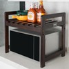CONSDAN Microwave Stand, USA Grown Hickory Microwave Shelf, Wooden Microwave