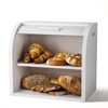 G.a HOMEFAVOR Bread Box: Large 2-Tier Bamboo Roll Top Bread