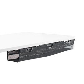 VIVO Under Desk 36 inch Mesh Net Cable Management with Power Strip Holder, Wire Organizer, Adjustable Home Office Standing Desk Cord Storage, Black, DESK-AC36MH-S