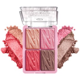 Colors Queen Master Chrome Metallic Blusher & Highlighter | Highly Pigmented Powder Highlighter & Blusher Palette (Shade - 1, 12g)