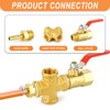 GASHER 5PCS Brass Pipe Fitting, Cross 4 Way Pipe Fitting,