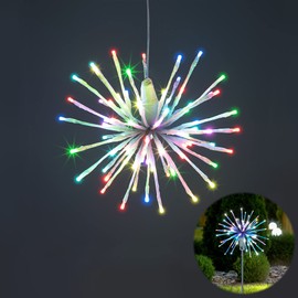 Lightshare 12" Starburst Light Lighted Ball 80 LED Firework Lights Twinkle with Remote Control Hanging Ball Dual-use for Patio Walkway Pathway Decoration Indoor/Outdoor