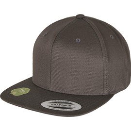 Flexfit Unisex Organic Cotton Snapback Baseball Cap, dark grey, One Size UK
