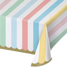 Creative Party PC346322 Pastel Stripes Paper Tablecover-1 Pc