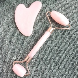 Dual Jade Crystal Face Roller and Body Gua Sha Set