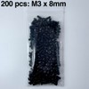200 Pcs M3 x 8mm Black Round Head Hexagon Allen