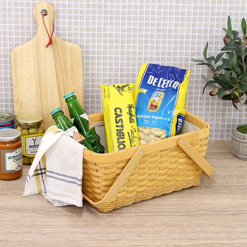 Wood Chip & ratanmikkusu Woven Inner Lining with Carry Cosmetic