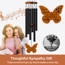 Sympathy Wind Chimes - Sympathy Gifts for Loss of Loved One Mother Father, Bereavement Gifts,Memorial Gifts, in Memory of Loved One Gifts, Memorial Wind Chimes for Outside,28 Inch