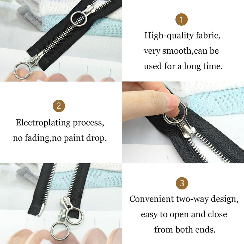XCSJ #5 Zip 100 cm, Metal Zip 2-Way Separable Zip