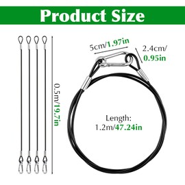 Meirivrn 5 Pcs Hanging Wire for Bird Feeder Hook Bird Feeder Hanger Flexible Hanging Steel Cable Birds Feeders Rope Hanger for Birds Houses Trees Planters Lanterns Yard Decorations