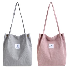Makukke Women's Shoulder Bag - 2 Pieces Cord Bag Shoulder Bag Shopper Handbag for Everyday Use, Office, School Trip and Shopping