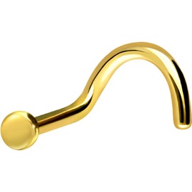 PIERCINGLINE Nose Piercing | Titanium | 2 mm Plate | Piercing Nose Stud Spiral | Choice of Colours, Titanium