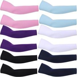 6PCS Arm Sleeves for Men or Women Compression Sleeves for Football, Baseball for UV Sun Protection, B, FREE