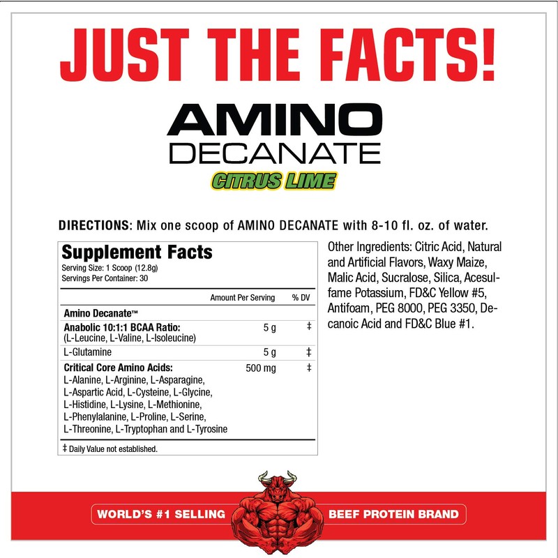 MuscleMeds Amino Decanate, Citrus Lime,13.5 oz (384g)