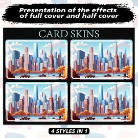 peacoblue Aufkleber für Bankkarten New York Benutzerdefinierter Skin Cover Schutz für Kredit Debitkarten, 4 Stile Wasserdicht Kratzfest Aufkleber für EBT-Transportschlüsselkarte