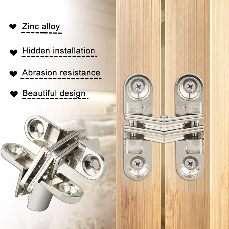 LAGALO 2 Pack 2.36 in Hidden Hinge Invisible Concealed Cross