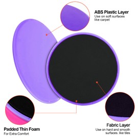 H HOME-MART Exercise Core Sliders,2 Pack Yoga Pilates Gliding Disc with Dual Sided Exercise Gliding Discs Use on Carpet or Hardwood Floors, Light and Portable