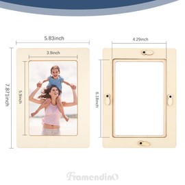 Framendino, 8 Pack Picture Frame Painting Craft Kit with 5 Crystal Diamond Stickers DIY Unfinished Wooden Photo Frames for Crafts Decorate