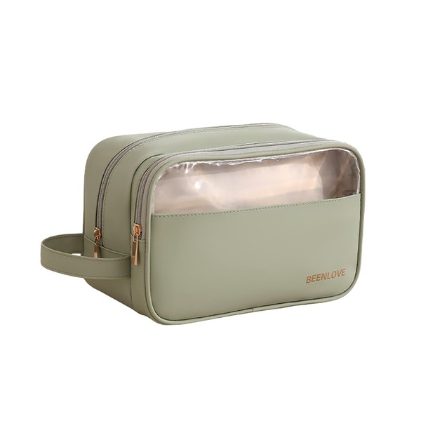 Portable Waterproof Makeup/Cosmetic/Toiletry Bag with Golden Zipper for Women Girls/Wide