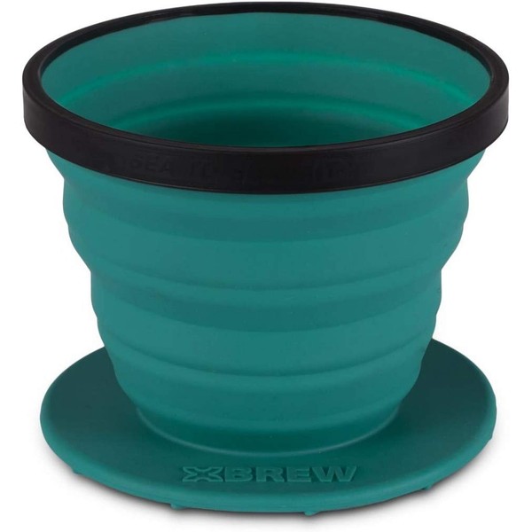 Sea to Summit X-Brew Collapsible Camping Coffee Dripper with Reusable Steel Filter, Pacific Blue