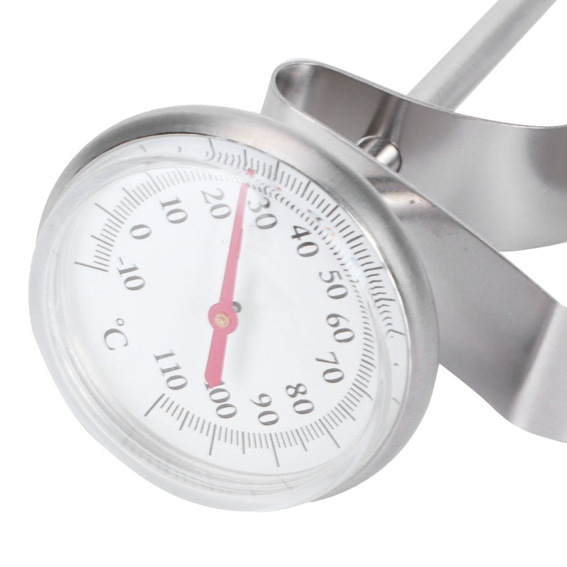 Coffee Thermometer Milk Frothing Dial Pointer Temperature Meter with Hook