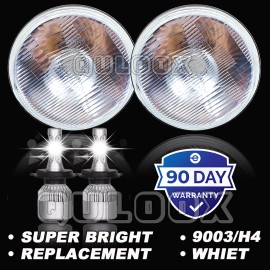 QULOOX 7'' inch LED Headlights Plug & Play Headlamp For Humvee M998 M923 M35a2 Truck