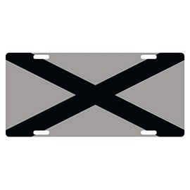 Fast Service Designs Alabama State Flag License Plate Gray & Black Version