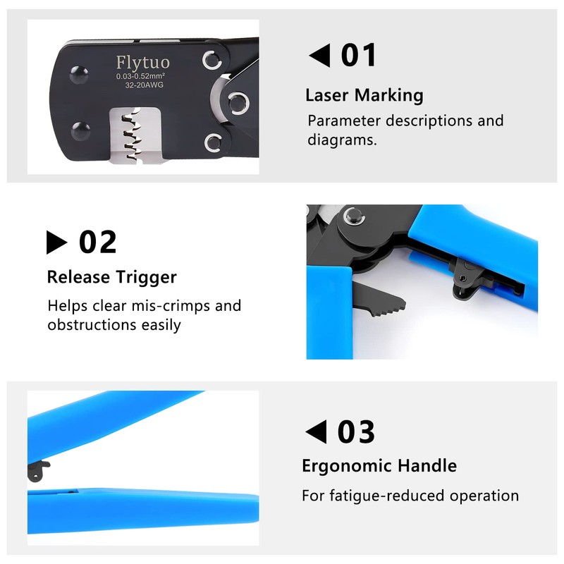 Flytuo Micro Connector Pin Crimping Tools for Molex, JST, JAE,