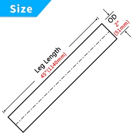 FGJQEFG 2 Inch Straight DIY Custom Mandrel Exhaust Pipe Tube Pipe, 45 Inch Length, 2'' OD Mandrel Straight Pipe, T304 Stainless Steel, Universal Fitment - 2PCS