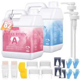 Epoxy Resin 82OZ - Crystal Clear Epoxy Resin Kit - No Yellowing No Bubble Art Resin Casting Resin for Art Crafts, Jewelry Making, Wood & Resin Molds(41OZ x 2)