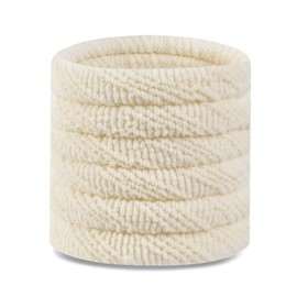 GADIEMKENSD Hair Ties for Women Thick Hair Stretchy Hair Elastics Small Rubber Bands for Hair Ponytail Holders Nylon Hair Ties for Sport Travel Beige