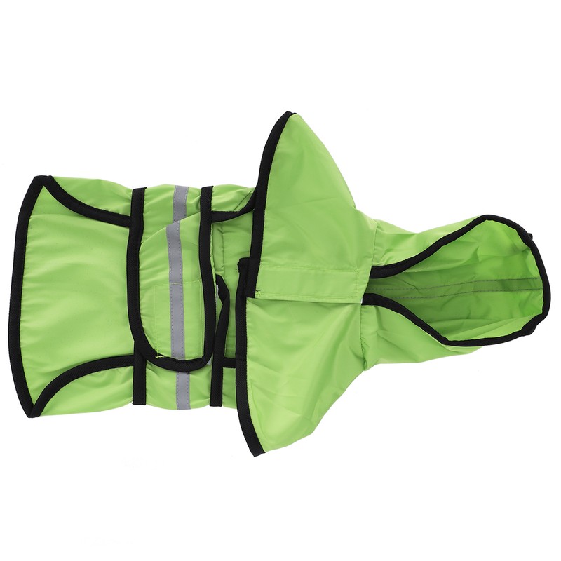 Dog Raincoat Polyester Pet Rain Cape Jacket Reflective Stripe Waterproof