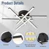 Modern LED Ceiling Light, Flush Mount Geometric Criss-Cross Linear Close