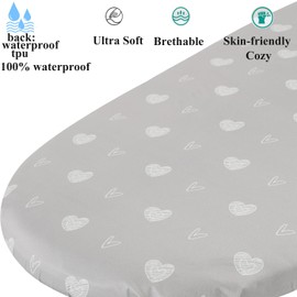 Waterproof Changing Pad Cover Set 2 Pack Stretch Jersey Knit Super Soft Grey Love & Stars