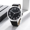 Men’s Watches Black Leather Strap Quartz Analogue Wrist Watch Arabic