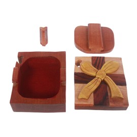Handcrafted Wooden Gift Box Shape Secret Jewelry Puzzle Box