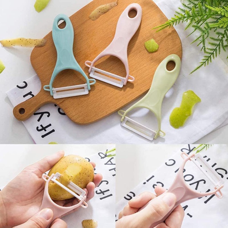 6 Pieces Peeler Ceramic Peeler 3 Color with Ceramic Blade