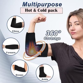 Knee Ice Pack for Injuries, Hot/Cold Pack, Reusable Gel Cold Packs Brace, Solid Gel Ice Wrap with Cold Compression for Injury and Post-Surgery Recovery,360 Coverage Sleeve for Arms, Legs, Knee, Elbow
