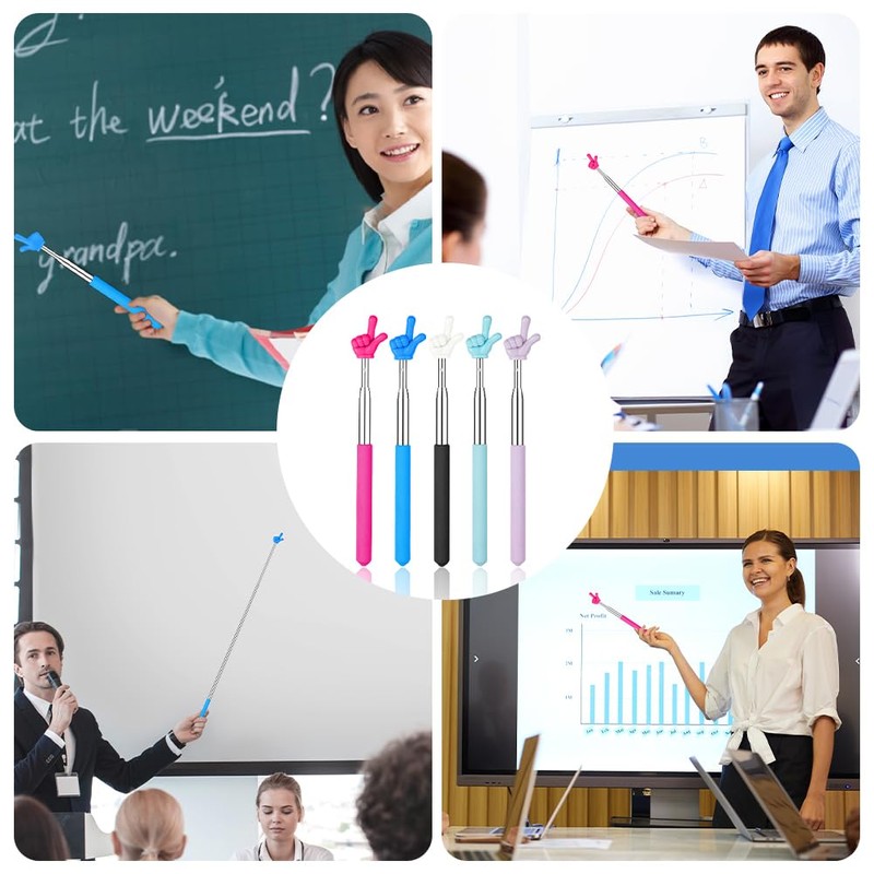 AOOHA Retractable Classroom Pointer Pointer, Pack of 2 Stainless Steel