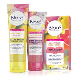Bioré Clear and Bright deep cleansing nose clear-up strips. Contents: Pack of 6 - suitable for all skin types - blackhead remover