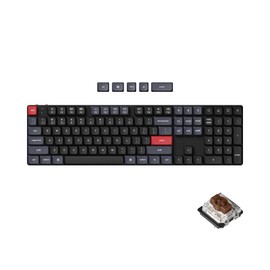Keychron K5 Pro QMK/VIA Ultra-Slim Wireless Bluetooth/Wired USB Custom Mechanical Keyboard, 108-Key Programmable Macro RGB Backlight PBT Keycaps Low-Profile Gateron Brown Switch for Mac Windows Linux