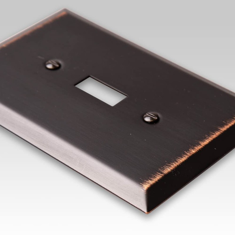 Amerelle 463TDB Oversized Wallplate, 1 Toggle, Steel, Aged Bronze, 1-Pack