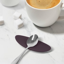 Carrotez Small Silicone Coffee Spoon Rest 2 pcs (0.2" x 1.6" x 3.74"), Spoon Holder Flexible almond-Shaped for Next to Coffee Maker - Kitchen Utensil Rest, Wine