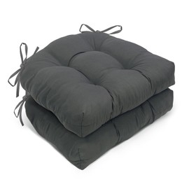 Jaysydd 2 Pack Waterproof Outdoor Chair Cushions, Thick Tufted U-Shaped Seat Cushions with Adjustable Ties for Garden Chairs, Patio Furniture, 19x19x4.5 Inches